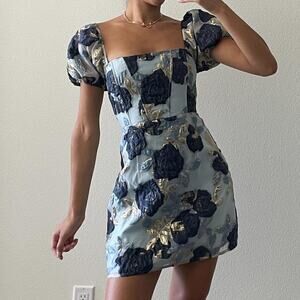 Blue and Navy Floral Dress